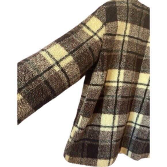 Sanctuary Teddy Coat Sherpa Plaid Oversized Jacket size L - Picture 5 of 5